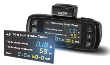 Braking distance and timed measurments for motorsport champions
